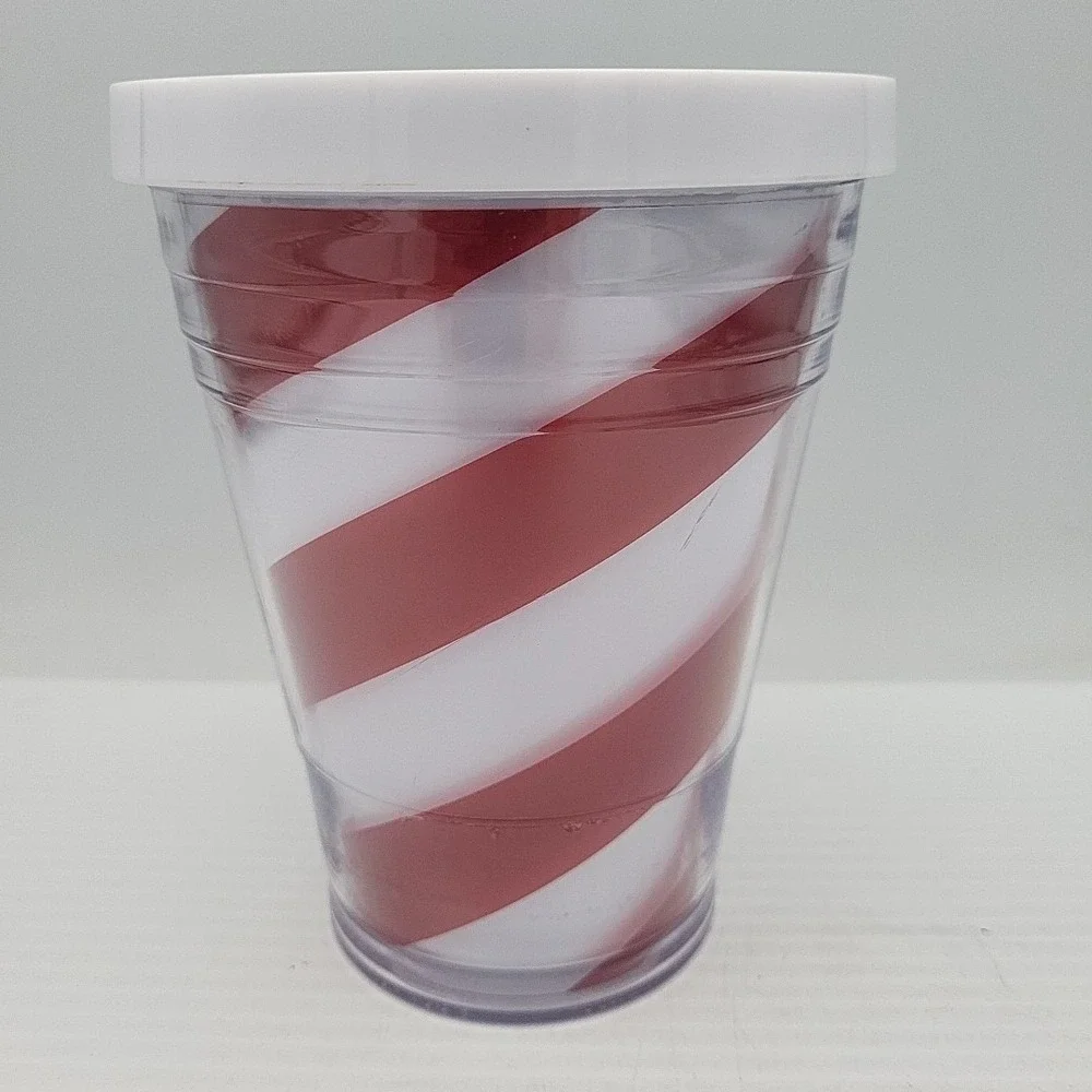 Starbucks 2016 Christmas Holiday Candy Cane Cold Cup Tumbler‎ 12 oz